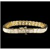 Image 2 : 14KT Yellow Gold 25.71 ctw Diamond Tennis Bracelet