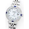 Image 1 : Rolex Stainless Steel Diamond and Sapphire DateJust Ladies Watch