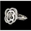 Image 2 : 14KT White Gold 0.35 ctw Diamond Ring