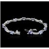 Image 3 : 14KT White Gold 5.15 ctw Tanzanite and Diamond Bracelet