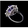 Image 3 : 3.62 ctw Tanzanite and Diamond Ring - 14KT White Gold