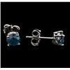 Image 2 : 14KT White Gold 0.86 ctw Fancy Blue Diamond Stud Earrings