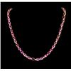 Image 1 : 38.00 ctw Pink Sapphire and Diamond Necklace - 14KT Yellow Gold