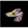 Image 1 : Crayola 2.20 ctw Pink Amethyst and White Sapphire Ring - .925 Silver