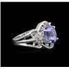 Image 1 : 14KT White Gold 2.98 ctw Tanzanite and Diamond Ring