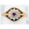 Image 6 : 0.07 ctw Ruby and Diamond Ring - 14KT Yellow Gold