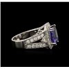 Image 3 : 14KT White Gold 3.83 ctw Tanzanite and Diamond Ring