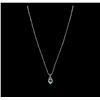 Image 2 : 14KT White Gold 0.50 ctw Aquamarine and Diamond Pendant With Chain