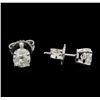 Image 2 : 1.19 ctw Diamond Stud Earrings - 14KT White Gold