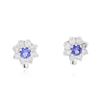 Image 1 : 14KT White Gold 1.08 ctw Tanzanite and Diamond Earrings