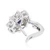 Image 2 : 14KT White Gold 1.08 ctw Tanzanite and Diamond Earrings