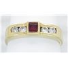 Image 4 : 0.16 ctw Ruby and Diamond Ring - 14KT Yellow Gold