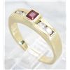 Image 9 : 0.16 ctw Ruby and Diamond Ring - 14KT Yellow Gold