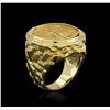 Image 3 : 14KT Yellow Gold 0.43 ctw Diamond Coin Ring