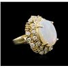Image 1 : 14KT Yellow Gold 3.68 ctw Opal and Diamond Ring