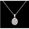 Image 1 : 1.24 ctw Diamond Pendant With Chain - 14KT White Gold