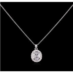 1.19 ctw Diamond Pendant With Chain - 14KT White Gold