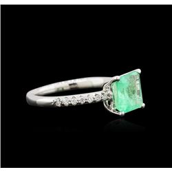 1.83 ctw Emerald and Diamond Ring - 14KT White Gold