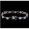 Image 2 : 14KT White Gold 21.98 ctw Sapphire and Diamond Bracelet