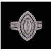 Image 2 : 14KT White Gold 1.21 ctw Diamond Ring