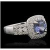 Image 1 : 14KT White Gold 1.53 ctw Tanzanite and Diamond Ring