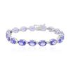 Image 1 : 14KT White Gold 16.66 ctw Tanzanite and Diamond Bracelet