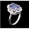 Image 3 : 14KT White Gold 3.20 ctw Tanzanite and Diamond Ring