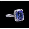 Image 1 : 5.65 ctw Tanzanite and Diamond Ring - 14KT White Gold