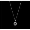 Image 2 : 14KT White Gold 4.67 ctw Aquamarine and Diamond Pendant With Chain
