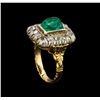 Image 4 : 1.62 ctw Emerald and Diamond Ring - 18KT Yellow Gold