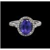 Image 2 : 1.89 ctw Tanzanite and Diamond Ring - 14KT White Gold