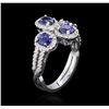 Image 3 : 14KT White Gold 1.90 ctw Sapphire and Diamond Ring