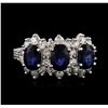 Image 2 : 14KT White Gold 3.00 ctw Sapphire and Diamond Ring