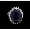 Image 2 : 11.24 ctw Blue Sapphire and Diamond Ring - 14KT White Gold