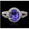 Image 1 : 14KT White Gold 2.14 ctw Tanzanite and Diamond Ring