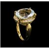 Image 4 : 6.34 ctw Aquamarine and Diamond Ring - 14KT Yellow Gold