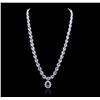 Image 2 : 14KT White Gold 35.22 ctw Tanzanite and Diamond Necklace