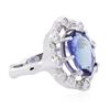 Image 1 : 14KT White Gold 6.74 ctw Tanzanite and Diamond Ring