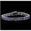 Image 1 : 14KT White Gold 11.90 ctw Tanzanite and Diamond Bracelet