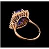 Image 3 : 7.20 ctw Tanzanite and Diamond Ring - 14KT Rose Gold