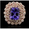 Image 2 : 14KT Rose Gold 5.95 ctw Tanzanite and Diamond Ring
