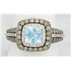 Image 4 : Le Vian 1.00 ctw Aquamarine and Diamond Ring - 14KT White Gold