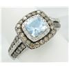 Image 6 : Le Vian 1.00 ctw Aquamarine and Diamond Ring - 14KT White Gold