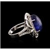 Image 3 : 14KT White Gold 14.42 ctw Tanzanite and Diamond Ring