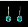 Image 1 : 7.95 ctw Apatite and Diamond Earrings - 14KT Yellow Gold