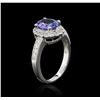 Image 3 : 14KT White Gold 1.53 ctw Tanzanite and Diamond Ring