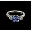 Image 2 : 18KT White Gold 1.63 ctw Tanzanite and Diamond Ring
