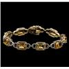 Image 1 : 16.82 ctw Citrine and Diamond Bracelet - 14KT Yellow Gold