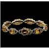 Image 2 : 16.82 ctw Citrine and Diamond Bracelet - 14KT Yellow Gold