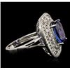 Image 3 : 14KT White Gold 5.29 ctw Tanzanite and Diamond Ring